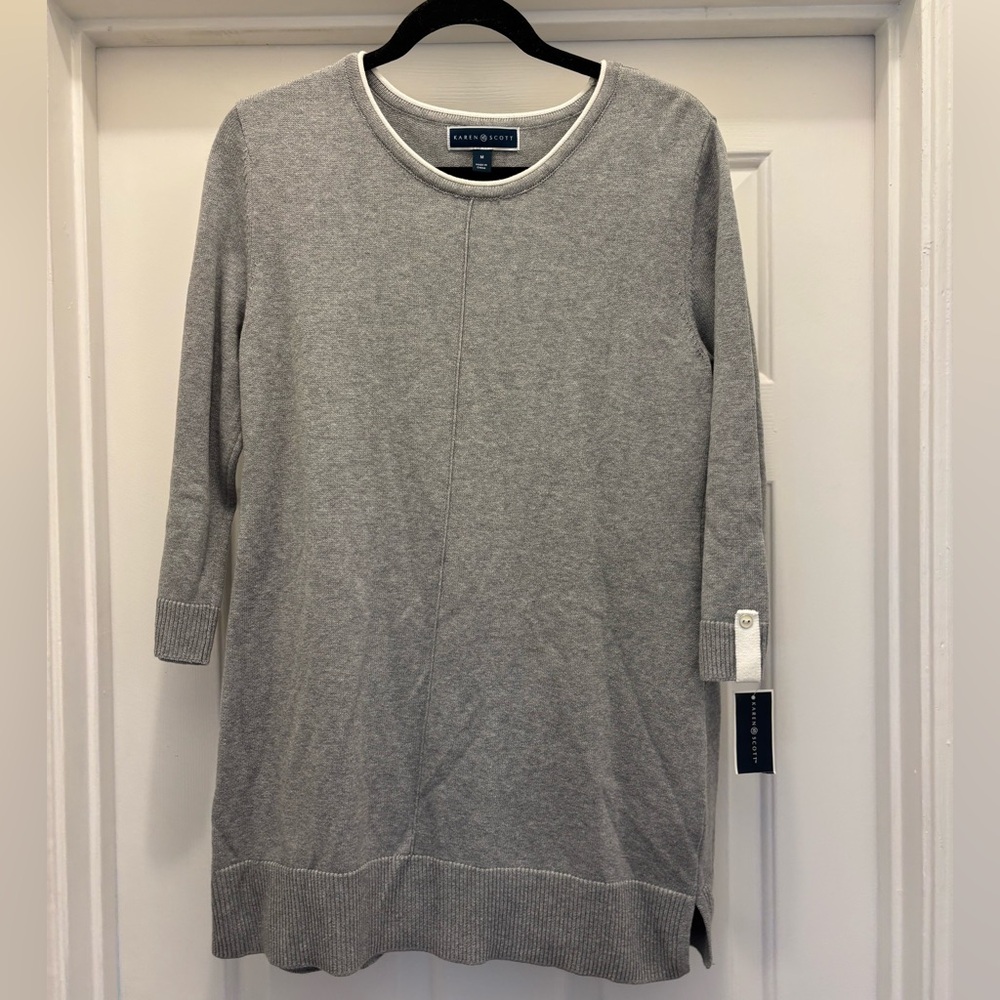 Karen Scott | NWT Heather Gray Knit Top